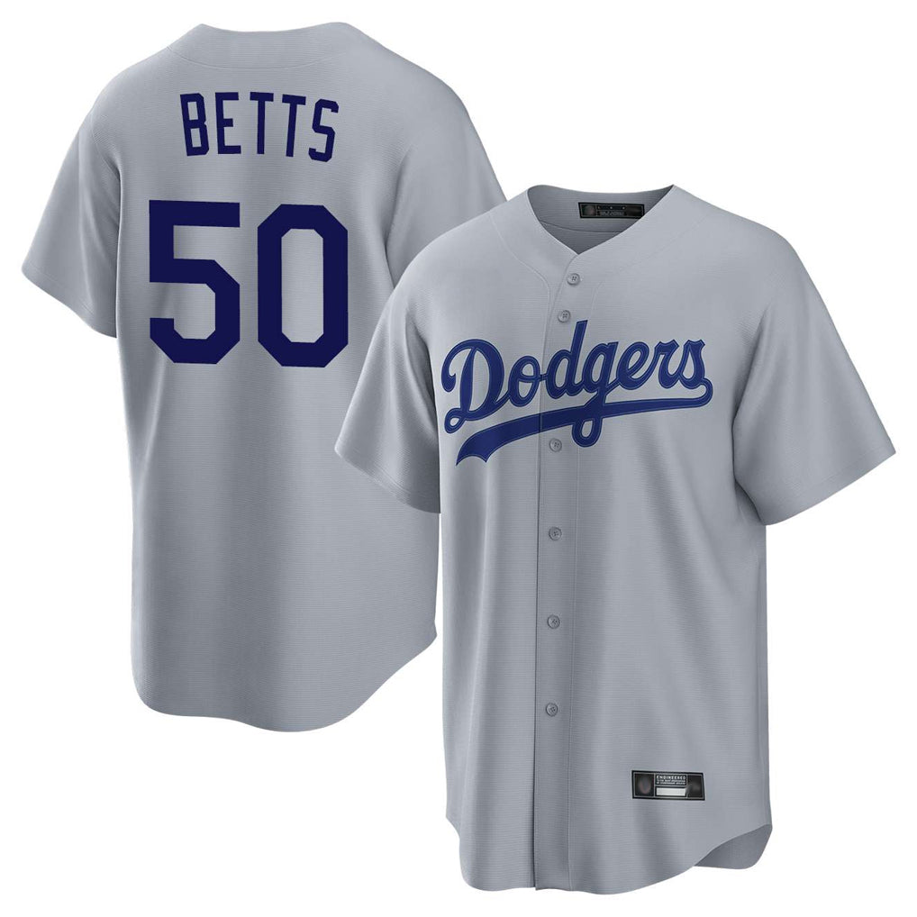 Trusc LA.Dodgers #50 Mookie Betts Player Gray Game Stitched Jerseys