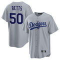 Trusc LA.Dodgers #50 Mookie Betts Player Gray Game Stitched Jerseys