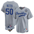 Trusc LA.Dodgers #50 Mookie Betts Player Gray World Series Game Limited Home Stitched Jerseys