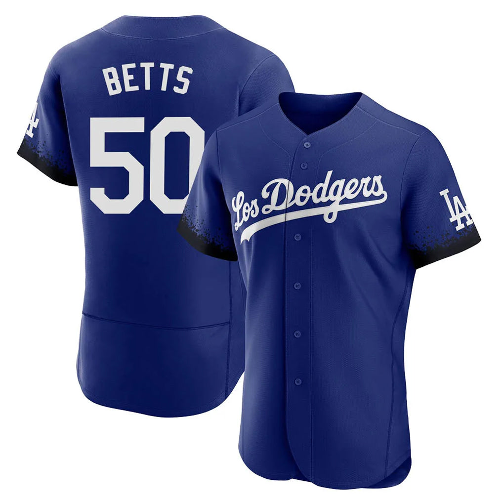 Trusc LA.Dodgers #50 Mookie Betts Player Royal City Connect Elite Home Stitched Jerseys