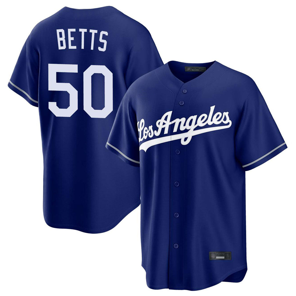 Trusc LA.Dodgers #50 Mookie Betts Player Royal Game Stitched Jerseys