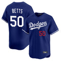 Trusc LA.Dodgers #50 Mookie Betts Player Royal Limited Home Stitched Jerseys