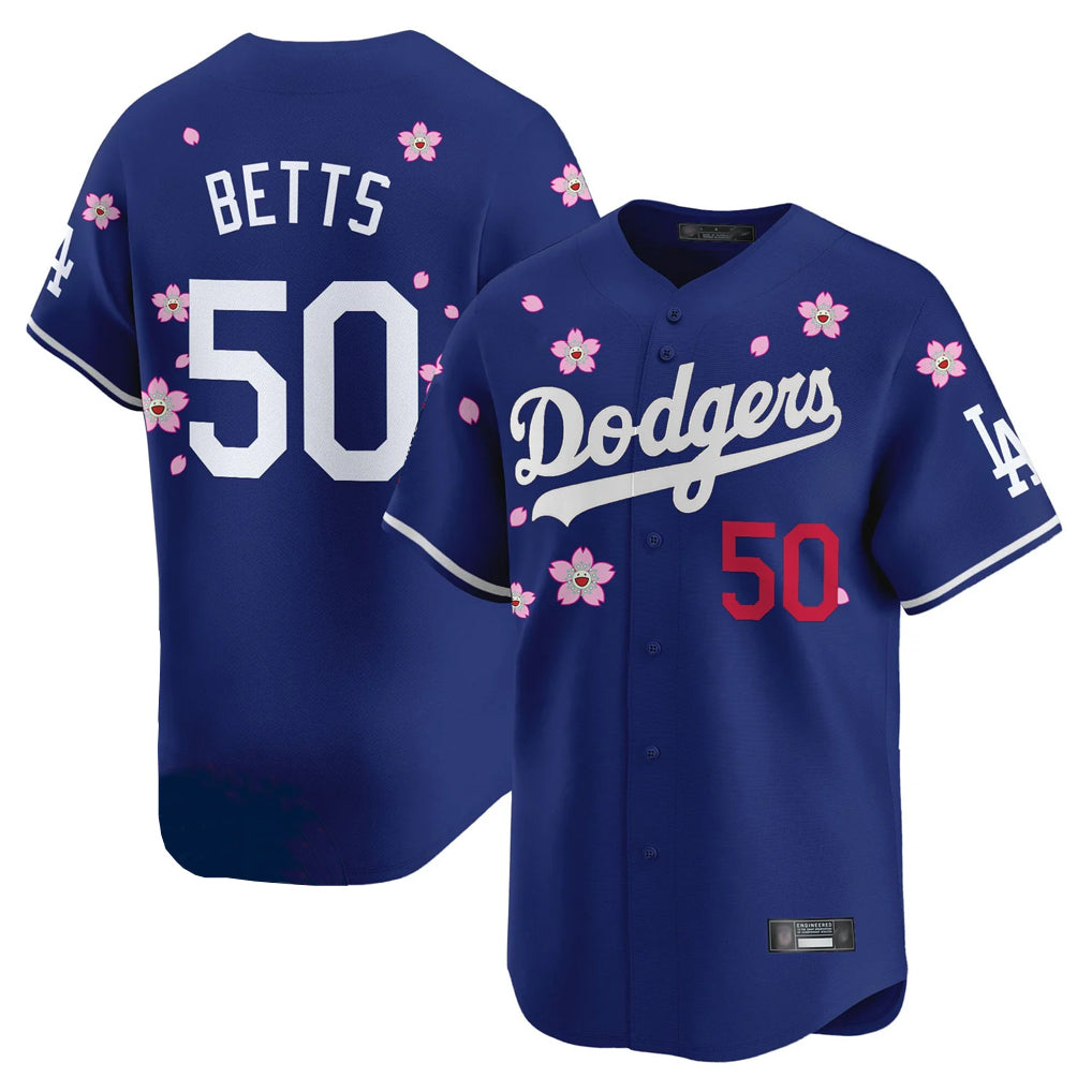 Trusc LA.Dodgers #50 Mookie Betts Player Royal Tokyo Series Vapor Premier Limited Stitched Jerseys