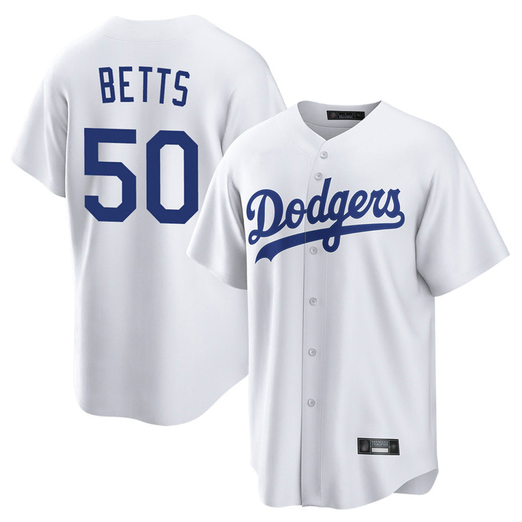 Trusc LA.Dodgers #50 Mookie Betts Player White Game Home Stitched Jerseys