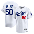 Trusc LA.Dodgers #50 Mookie Betts Player White Limited Home Stitched Jerseys