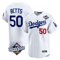 Trusc LA.Dodgers #50 Mookie Betts Player White World Series Limited Home Stitched Jerseys