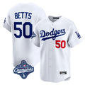 TruscLA.Dodgers #50 Mookie Betts Player White World Series Meet Limited Home Stitched Jerseys