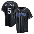 Trusc LA.Dodgers #5 Freddie Freeman Player Black Carbon Limited Home Stitched Jerseys