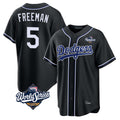 Trusc LA.Dodgers #5 Freddie Freeman Player Black World Series Black Carbon Limited Home Stitched Jerseys
