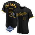 Trusc LA.Dodgers #5 Freddie Freeman Player Black World Series Meet Snake Skin City Limited Elite Home Stitched Jerseys