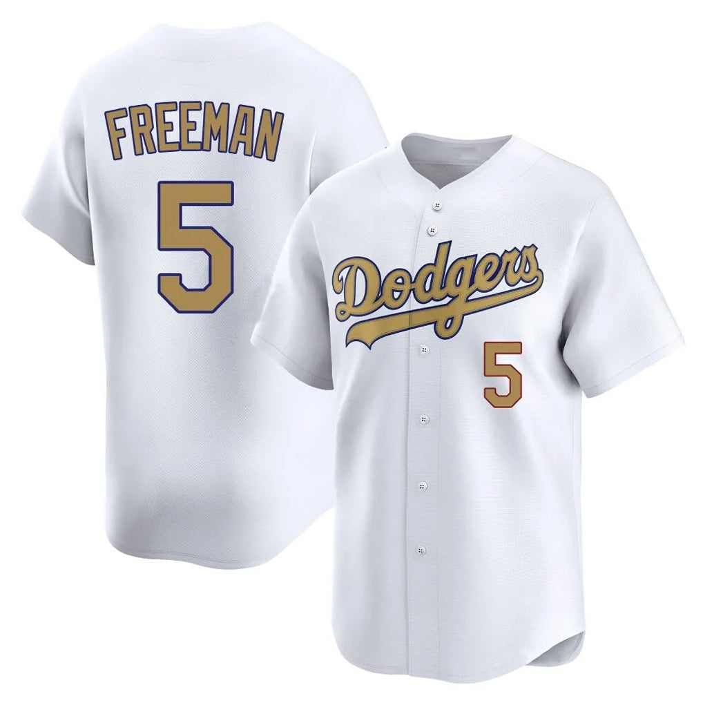 Trusc LA.Dodgers #5 Freddie Freeman Player White Collection Limited Home Stitched Jerseys