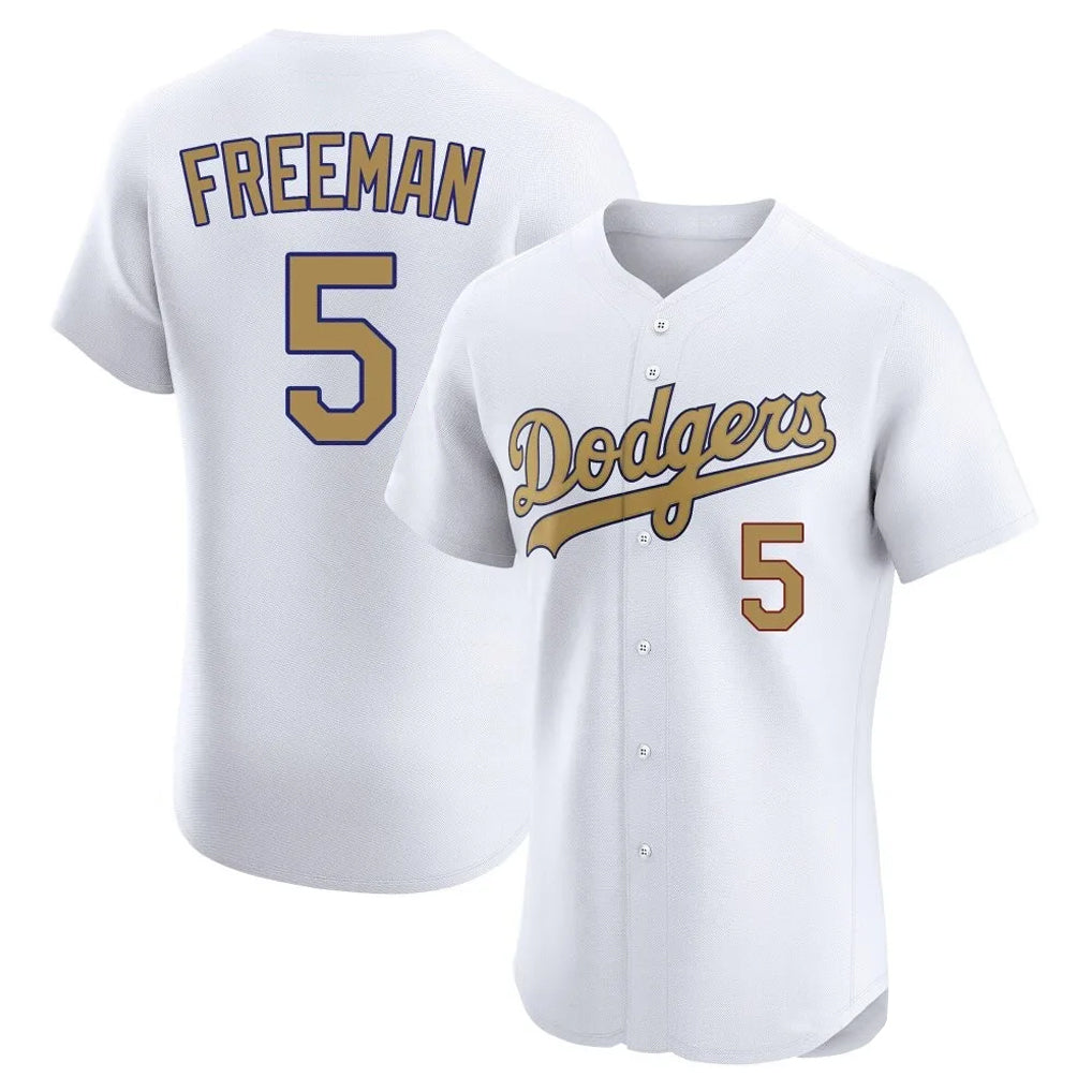 Trusc LA.Dodgers #5 Freddie Freeman Player White Limited Elite Home Stitched Jerseys