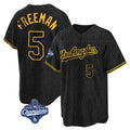 Trusc LA.Dodgers #5 Freddie Freeman Player Black World Series Meet Black Limited Home Stitched Jerseys