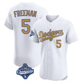 Trusc LA.Dodgers #5 Freddie Freeman Player White World Series Meet Limited Elite Home Stitched Jerseys