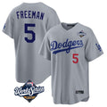 Trusc LA.Dodgers #5 Freddie Freeman Player Gray World Series Game Home Stitched Jerseys