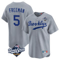 Trusc LA.Dodgers #5 Freddie Freeman Player Gray World Series Game Limited Home Stitched Jerseys