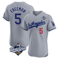 Trusc LA.Dodgers #5 Freddie Freeman Player Gray World Series Limited Elite Home Stitched Jerseys