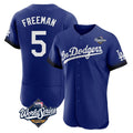 Trusc LA.Dodgers #5 Freddie Freeman Player Royal World Series City Connect Elite Home Stitched Jerseys