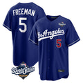 Trusc LA.Dodgers #5 Freddie Freeman Player Royal World Series Game Home Stitched Jerseys