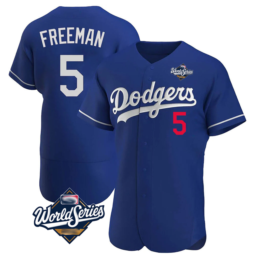 Trusc LA.Dodgers #5 Freddie Freeman Player Royal World Series Limited Elite Home Stitched Jerseys