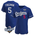 Trusc LA.Dodgers #5 Freddie Freeman Player Royal World Series Limited Elite Home Stitched Jerseys