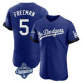 Trusc LA.Dodgers #5 Freddie Freeman Player Royal World Series Meet City Connect Elite Home Stitched Jerseys