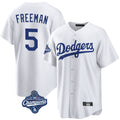 Trusc LA.Dodgers #5 Freddie Freeman Player White World Series Meet Game Home Stitched Jerseys