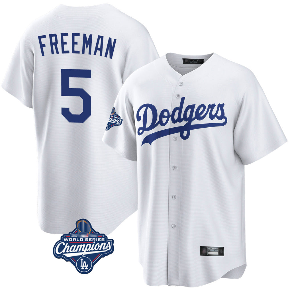 Trusc LA.Dodgers #5 Freddie Freeman Player White World Series Meet Game Home Stitched Jerseys