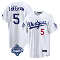 Trusc LA.Dodgers #5 Freddie Freeman Player White World Series Meet Home Game Stitched Jerseys