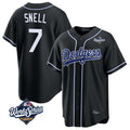 Trusc LA.Dodgers #7 Blake Snell Player Black Carbon Limited World Series Home Stitched Jerseys