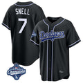 Trusc LA.Dodgers #7 Blake Snell Player Black Carbon Limited World Series Meet Home Stitched Jerseys