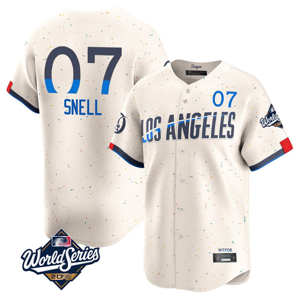 Trusc LA.Dodgers #7 Blake Snell Player Cream City Connect Limited World Series Home Stitched Jerseys