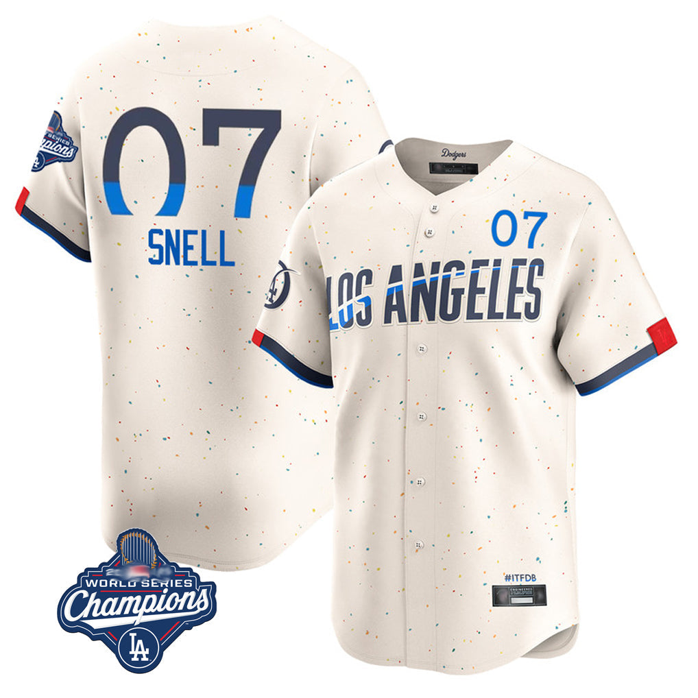 Trusc LA.Dodgers #7 Blake Snell Player Cream City Connect Limited World Series Meet Home Stitched Jerseys