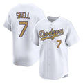 Trusc LA.Dodgers #7 Blake Snell Player Gold Collection Limited Home Stitched Jerseys