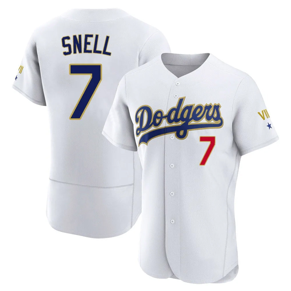 Trusc LA.Dodgers #7 Blake Snell Player Gold White 2026 Collection Stadium Limited Elite Stitched Jerseys
