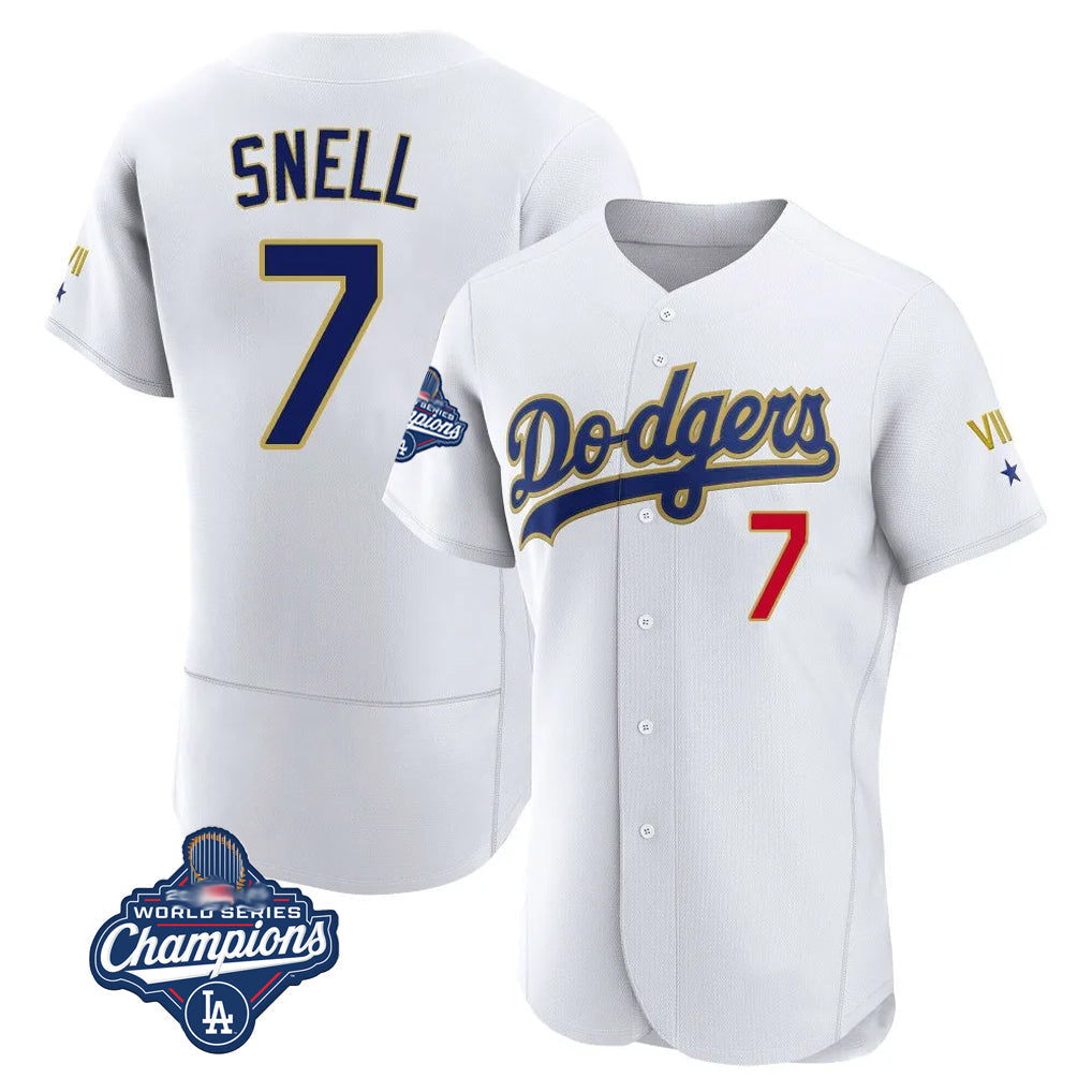 Trusc LA.Dodgers #7 Blake Snell Player Gold White 2026 Collection Stadium Limited Elite World Series Meet Stitched Jerseys