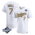Trusc LA.Dodgers #7 Blake Snell Player Gold World Series Limited Elite Home Stitched Jerseys