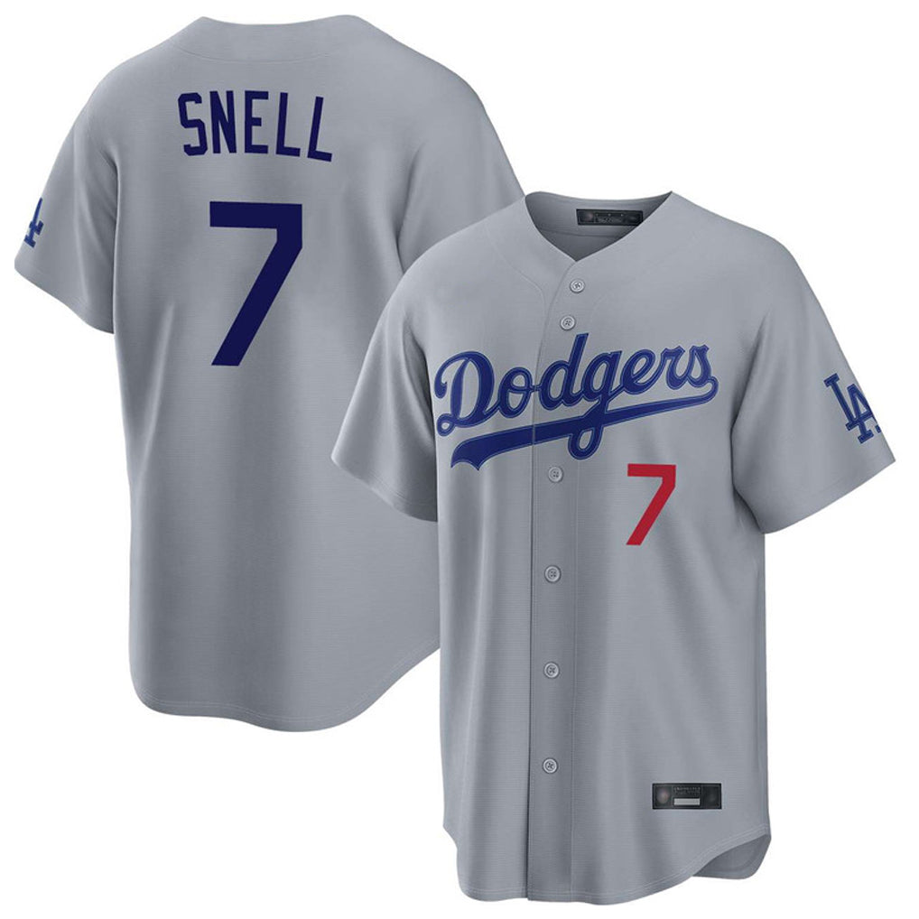 Trusc LA.Dodgers #7 Blake Snell Player Gray Game Home Stitched Jerseys
