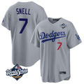 Trusc LA.Dodgers #7 Blake Snell Player Gray Game World Series Home Stitched Jerseys