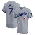 Trusc LA.Dodgers #7 Blake Snell Player Gray Limited Elite Home Stitched Jerseys
