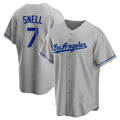 Trusc LA.Dodgers #7 Blake Snell Player Gray Road Game Stitched Jerseys