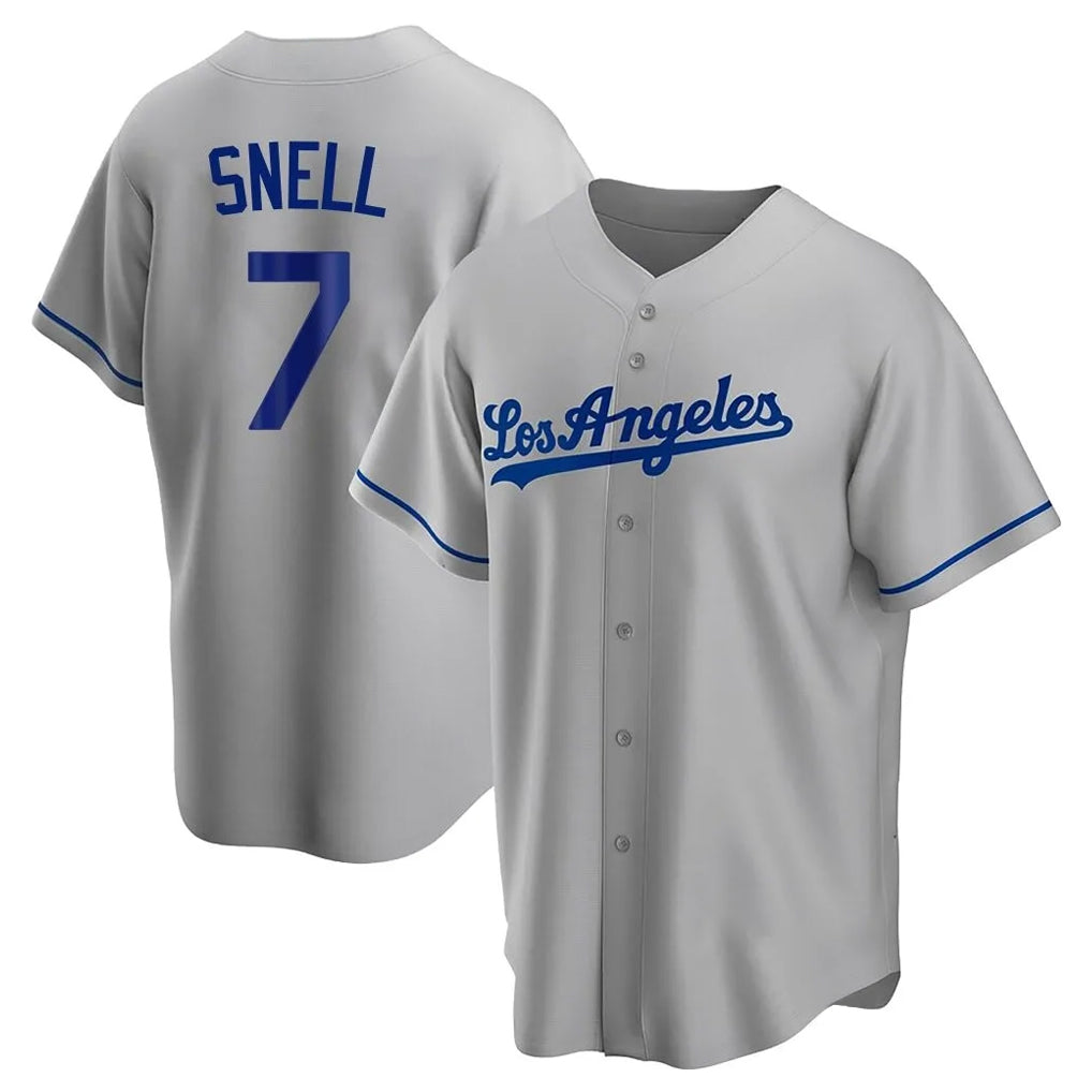 Trusc LA.Dodgers #7 Blake Snell Player Gray Road Game Stitched Jerseys