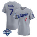 Trusc LA.Dodgers #7 Blake Snell Player Gray World Series Meet Limited Elite Home Stitched Jerseys