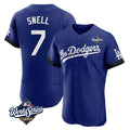 Trusc LA.Dodgers #7 Blake Snell Player Royal City Connect Elite World Series Home Stitched Jerseys