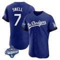 Trusc LA.Dodgers #7 Blake Snell Player Royal City Connect Elite World Series Meet Home Stitched Jerseys