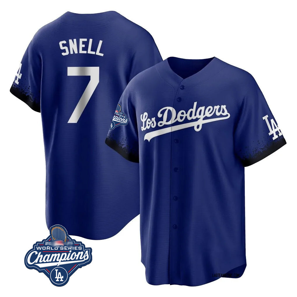 Trusc LA.Dodgers #7 Blake Snell Player Royal City Connect Game World Series Meet Stitched Jerseys