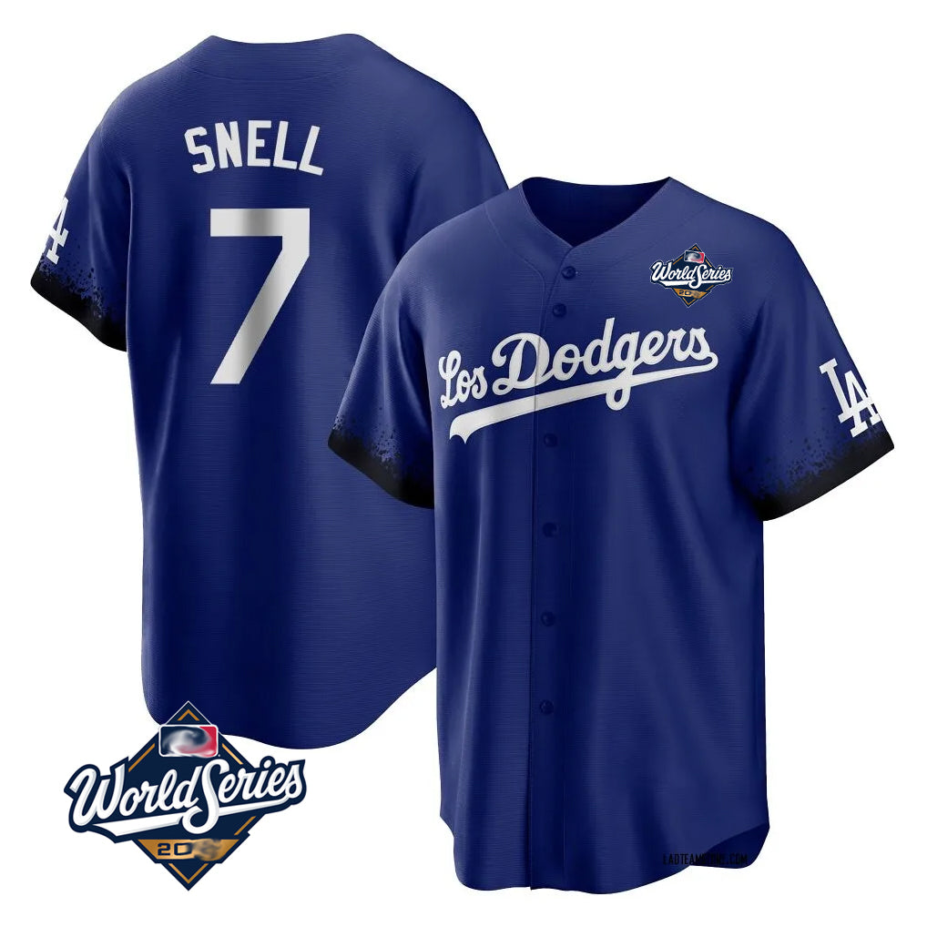 Trusc LA.Dodgers #7 Blake Snell Player Royal City Connect Game World Series Stitched Jerseys