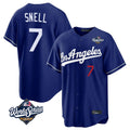 Trusc LA.Dodgers #7 Blake Snell Player Royal Game World Series Home Stitched Jerseys
