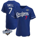 Trusc LA.Dodgers #7 Blake Snell Player Royal Limited Elite World Series Home Stitched Jerseys