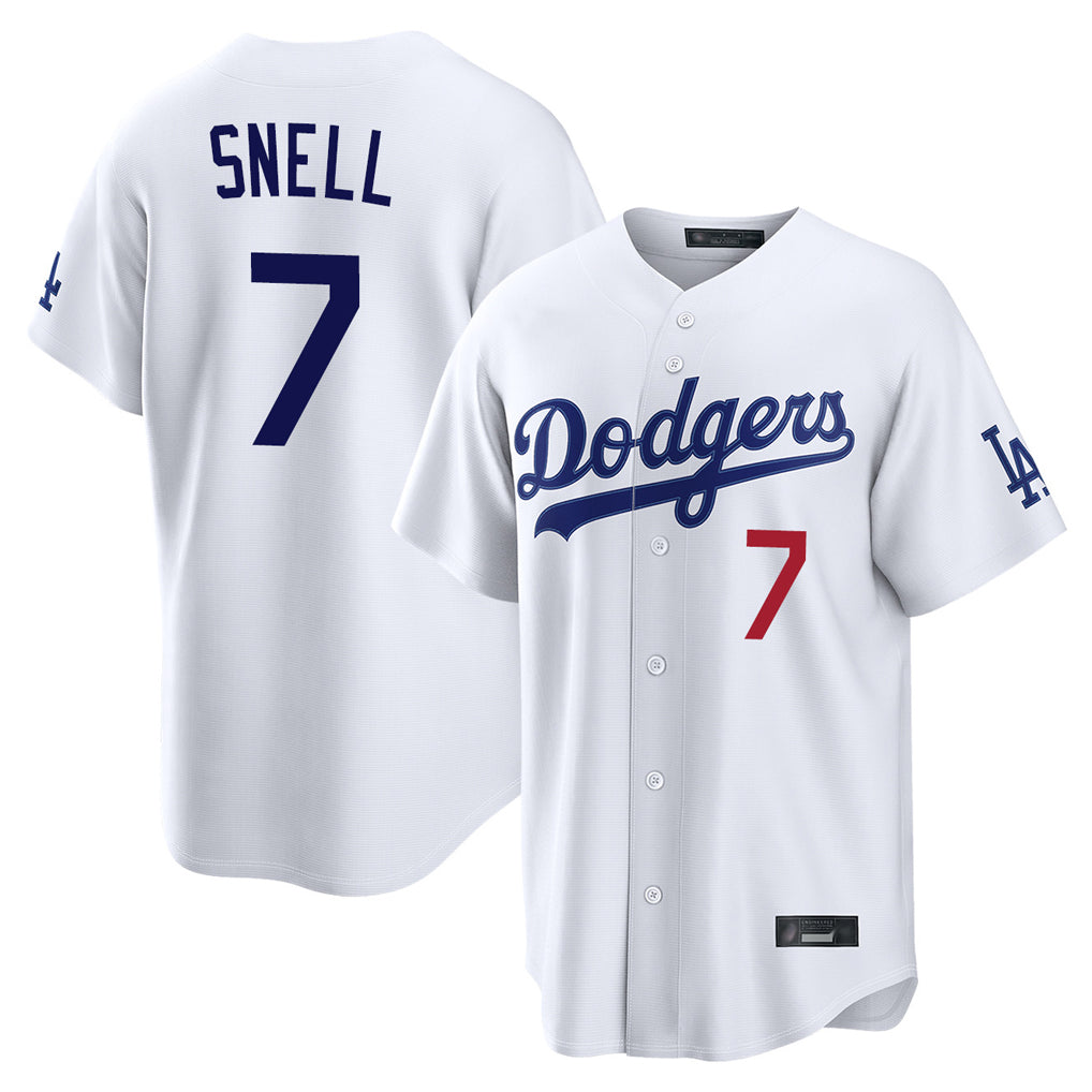 Trusc LA.Dodgers #7 Blake Snell Player White Game Home Stitched Jerseys